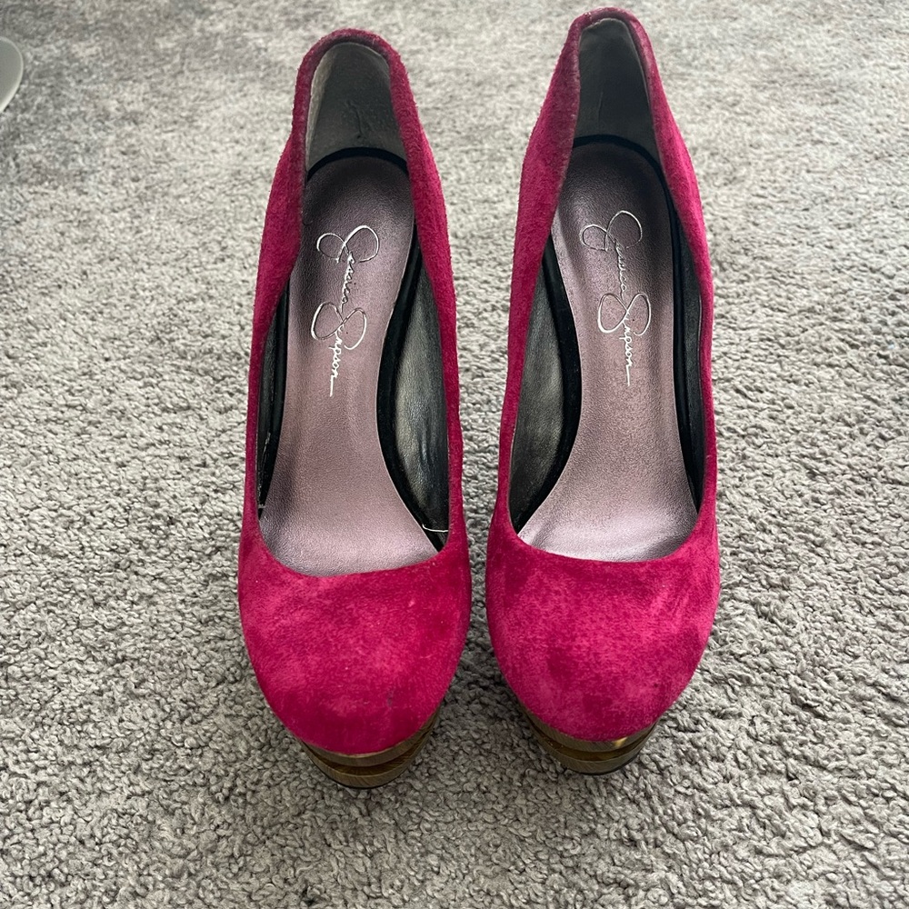 Jessica Simpson Elegant Pink Suede Women's Heels